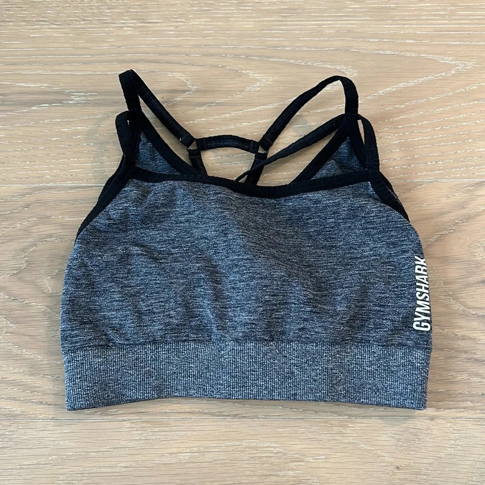 Gymshark Womens Adapt Fleck Seamless Sports Bra Gray Gym Working Weight Lifting